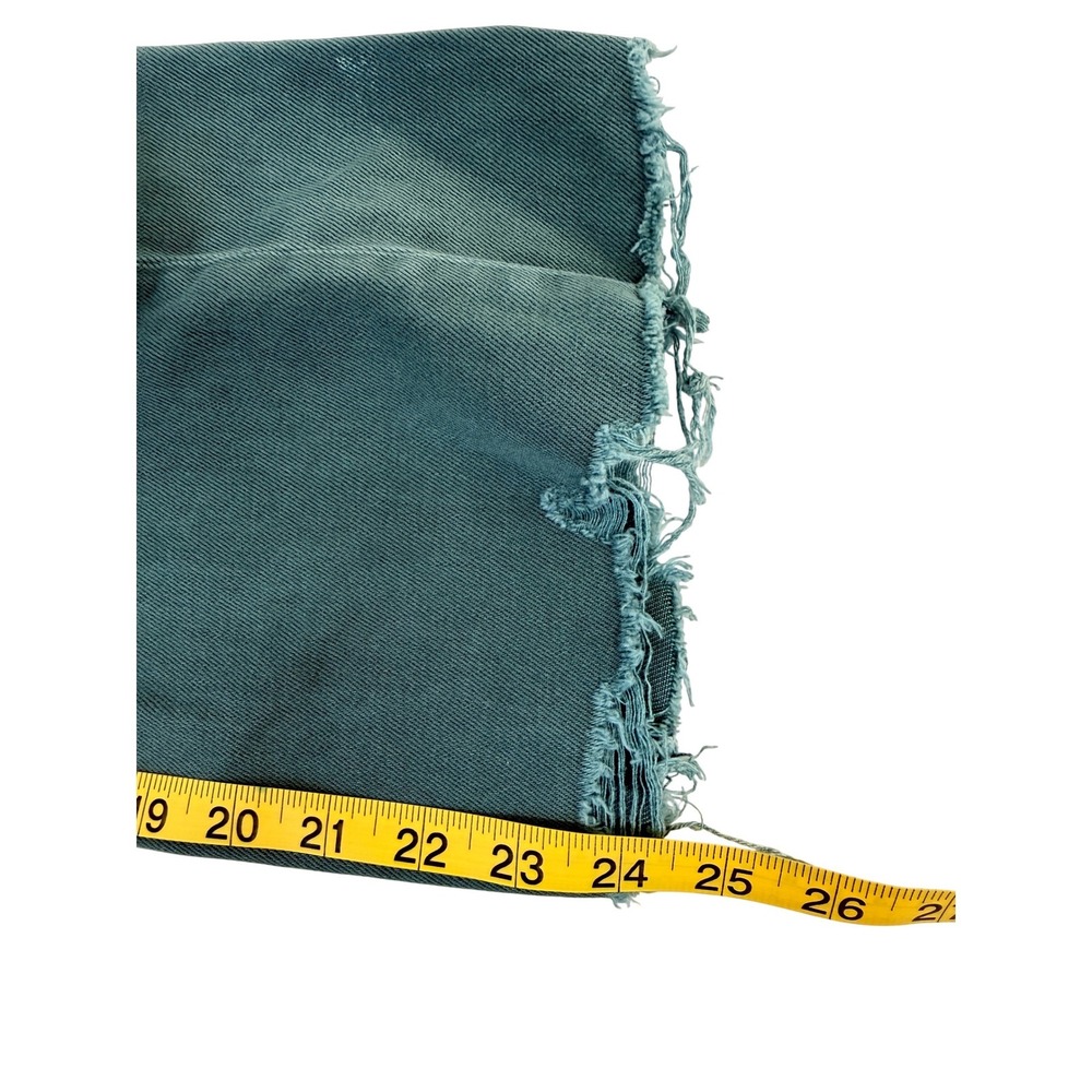 High-Rise Sage Green Distressed Wide Leg Jeans - Picture 8 of 12